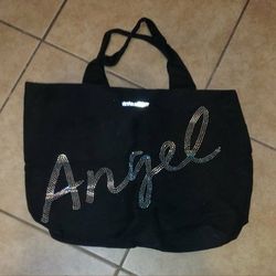 NEW VICTORIA'S SECRET CRYSTAL BLING ANGEL DUFFLE BAG PURSE ORGANIZER STORAGE TOTE