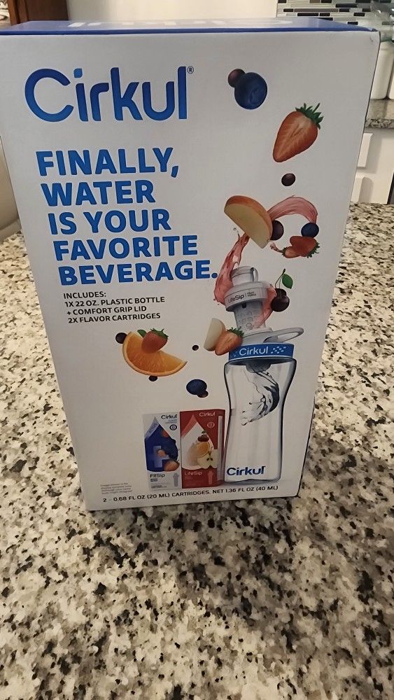 NEW / UNOPENED CIRKUL FLAVORED WATER WITH BOTTLE AND 2 DRINK CARTRIDGES