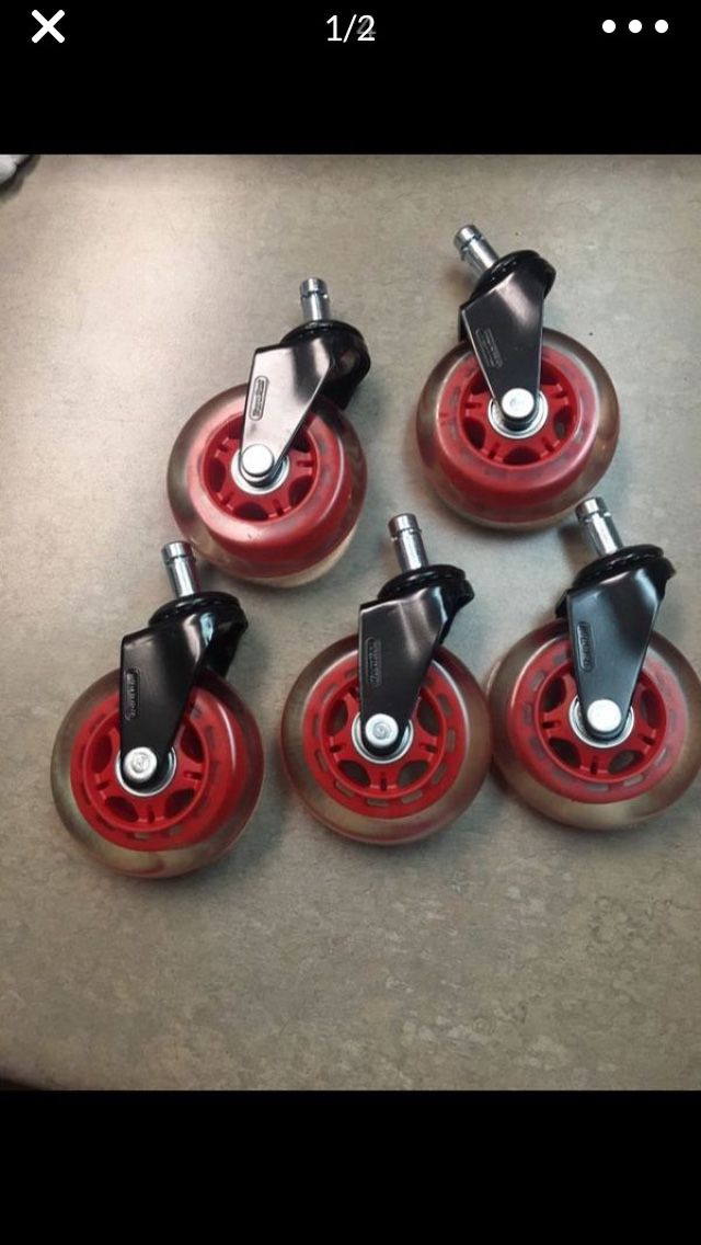 3” Office Chair Caster Wheel Set Of 5 New