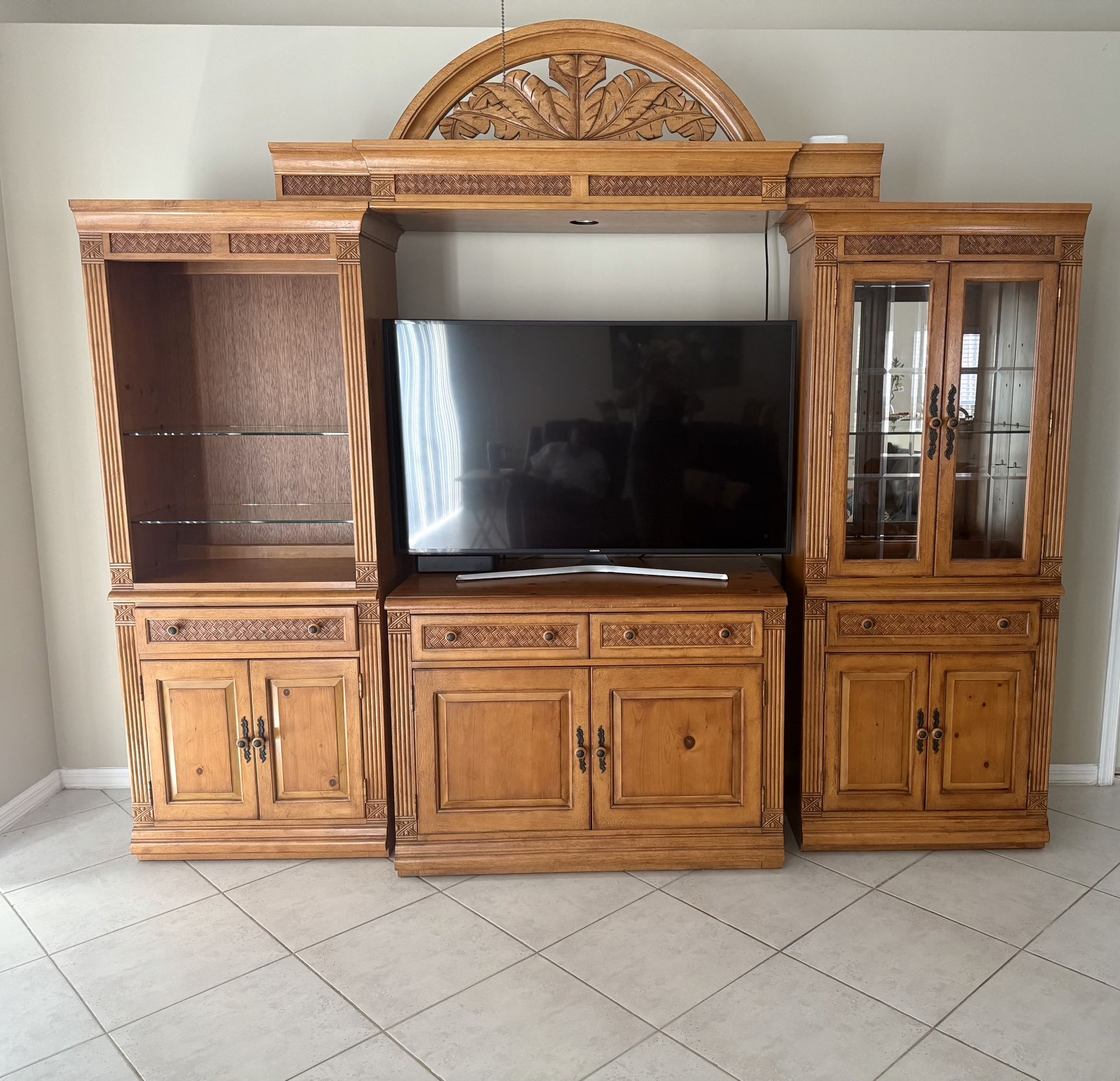 Solid Wood Entertainment Center / Wall Unit 
