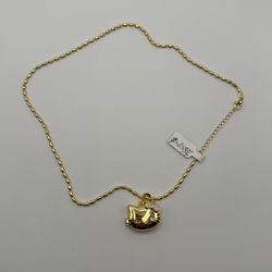 18k Gold Filled Kitty Necklace 18” Long 