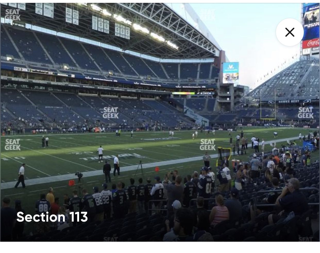 Chicago Bears at Seattle Seahawks (Section 113, Row R!)