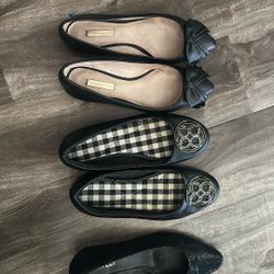 Black Flats Ballerina Shoes 
