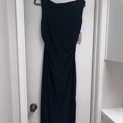 New Black One Shoulder Maxi Dress