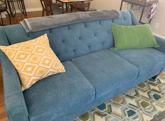 Blue Mid Century Modern Couch
