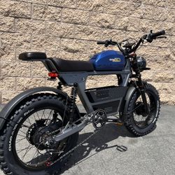 3000 Watt/Twin-Dual Motor “Tank e-Bike” Electric, 38mph, Color Screen, Metal USA Basket