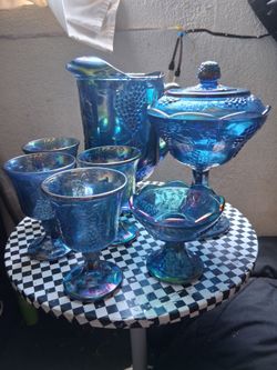 Vintage 1970 Indian Blue( Harvest Grape) dish set