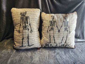 Skull throw pillows