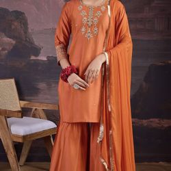 Orange Kurta Sharara Set (new) 