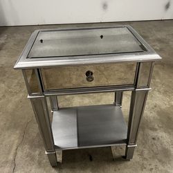 Pier One small silver and mirror side table