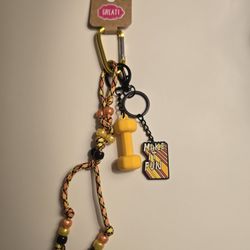 Handmade Gym Bag Purse Charm Keychain