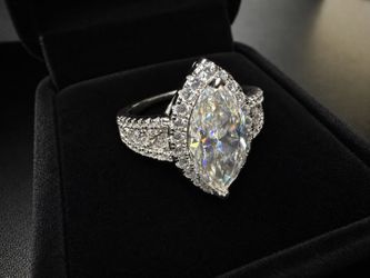 3 Carat Marquise Cut Moissanite Promise Ring 💎 | 925 Sterling Silver 🤍 | Diamond Tester Passed