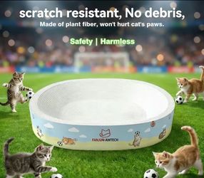 2-in-1 Cartoon cat scratcher bed,Play & Rest Design, No Paper Scraps, Wear-Resistant
