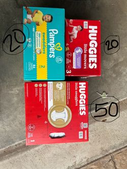 Diapers Size 1, 2, 3 Huggies And Pampers