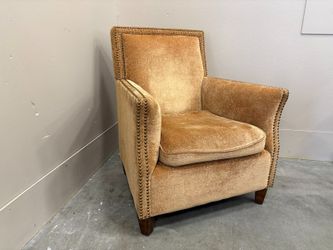 UTTERMOST Golden Chenille Upholstered Accent Chair with Nailhead Trim