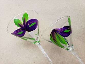 Mardi Gras Martini Glasses