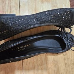 Black Sparkly Flats