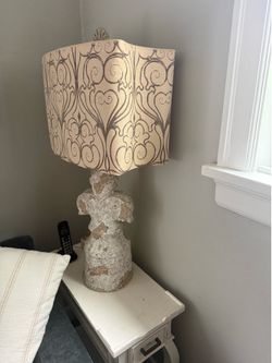 Beautiful shabby chic lamp with shade
