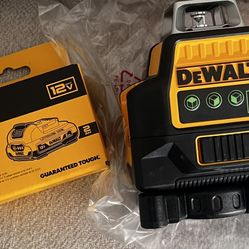Dewalt Laser And Battery 360 3 Line Green Beam 