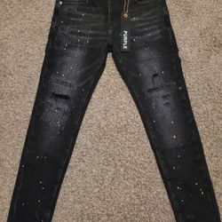 Black Purple Jeans Size 32