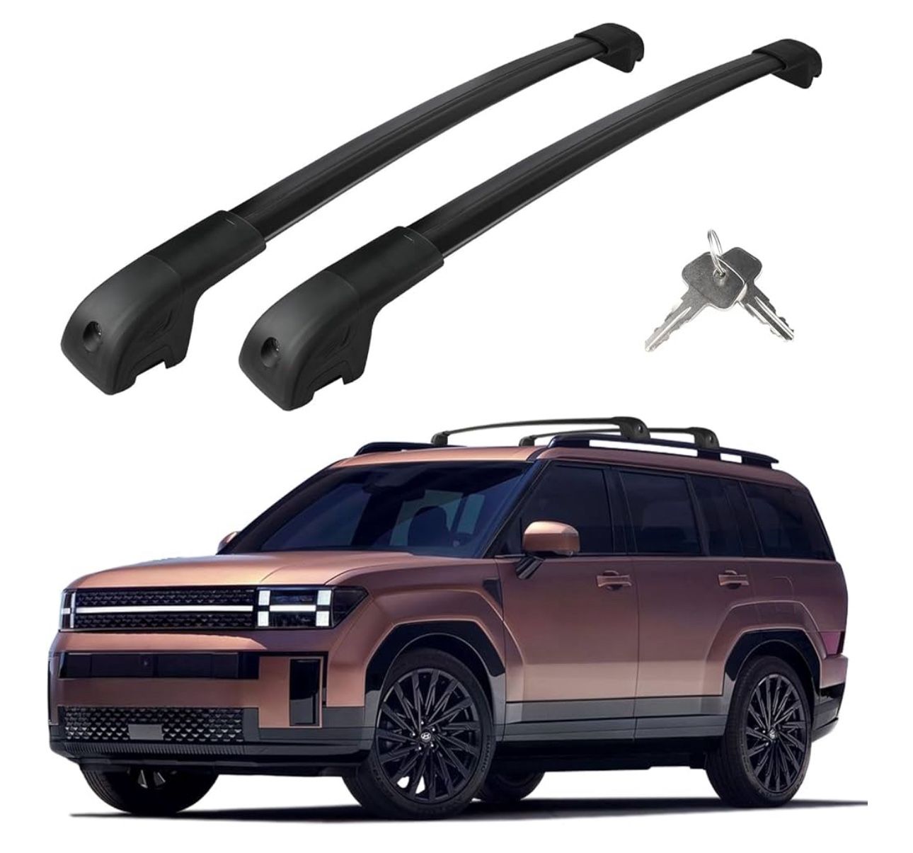 Roof Rack Cross Bars Compatible with Hyundai Santa Fe 2024-2025, Adjustable Aluminum Heavy Duty 300