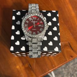 Meiruiqi Red dial Rhinestone watch 