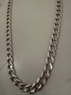 Diamond cut cuban chain 925 silver 23”inches