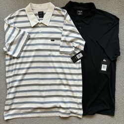 RVCA & Hurley Polo Shirts Size XL Brand New With Tags Attached 