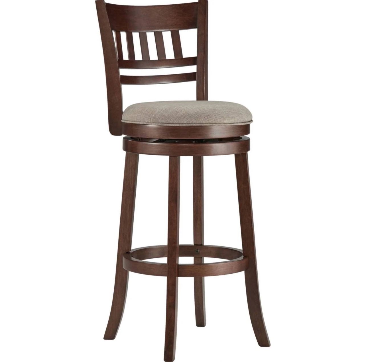 Swivel dark cherry finish wood counter height stool barstool - NEW