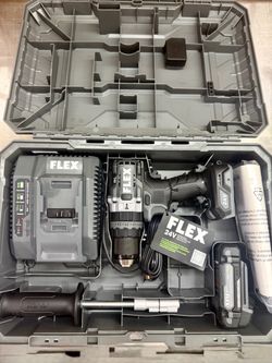 Brand New flex 24 V hammer drill Kit includes everything in picture. cash only.