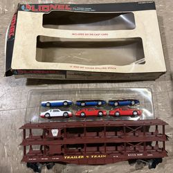 Lionel 6-16208 Pennsylvania Auto Carrier with Six Die Cast Cars (Used?) 1989