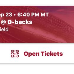 Diamondbacks Tonight 9/23/24 Great Seats Behind Home Plate 