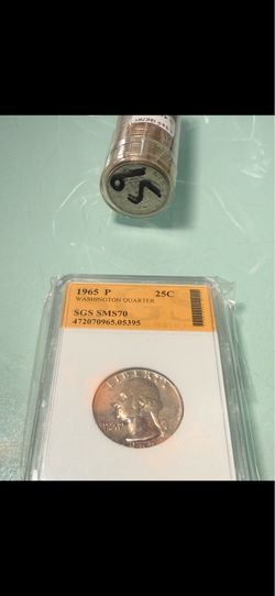 1965 Uncirculated Quarter in a case Rainbow Tint