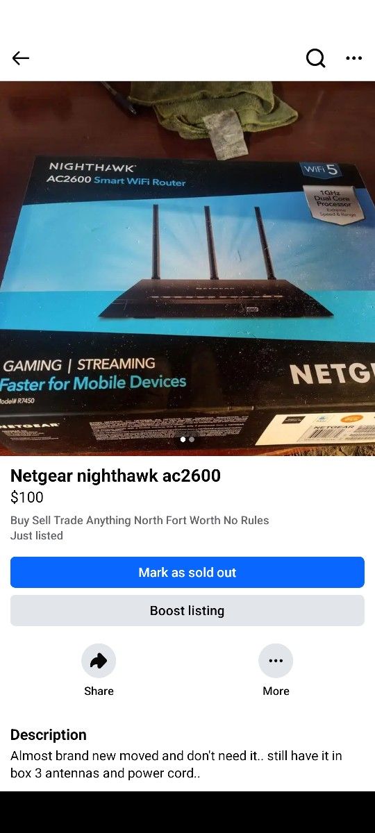 Netgear Nighthawk $100 Obo