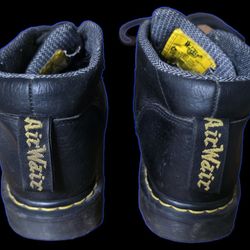 Dr. Martens Air Wair Black Leather Work Boots with Steel Toe