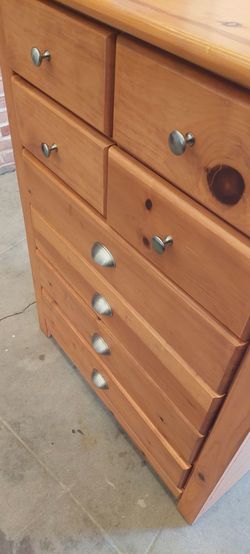 Kids Solid Pine Wood Tall Dresser Chest