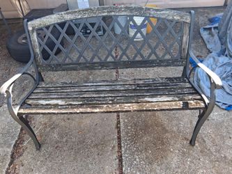 Metal & Wood Outdoor Bench