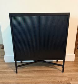 Black Boho-Modern Accent Cabinet/Bar Cabinet - wood