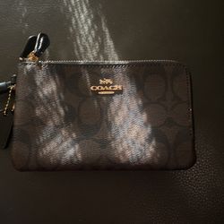 Coach Double Zipper Wristlet