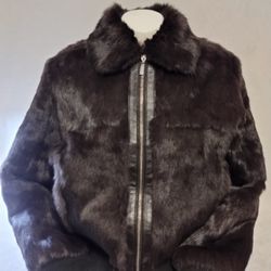 Y2K Brown Satin Rabbit Bomber Jacket 
