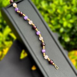 Jewelry 14k solid gold macaron  bracelet 6.25” 7.00mm 6.70g