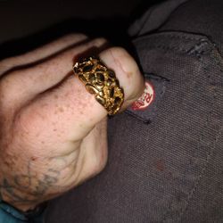 14k Gold Nugget Ring 