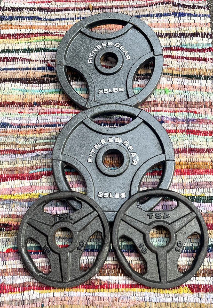 SET OF OLYMPIC EASY GRIP PLATES (PAIRS OF 35s 10s