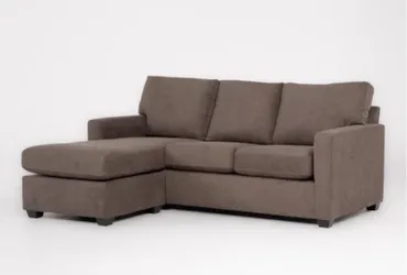 Aramis II Grey 83" Queen Sleeper Sofa With Memory Foam Mattress & Reversible Chaise