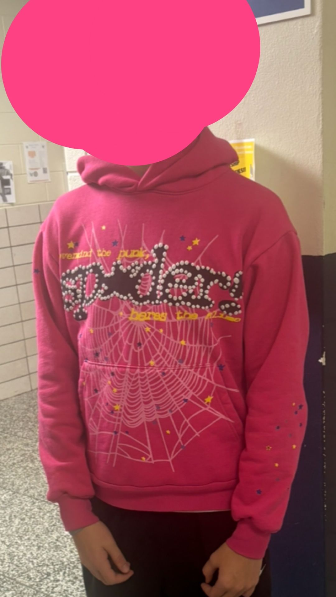 pink sp5der hoodie