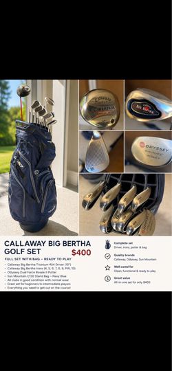 Callaway Big Bertha Complete Golf Set + Sun Mountain Bag