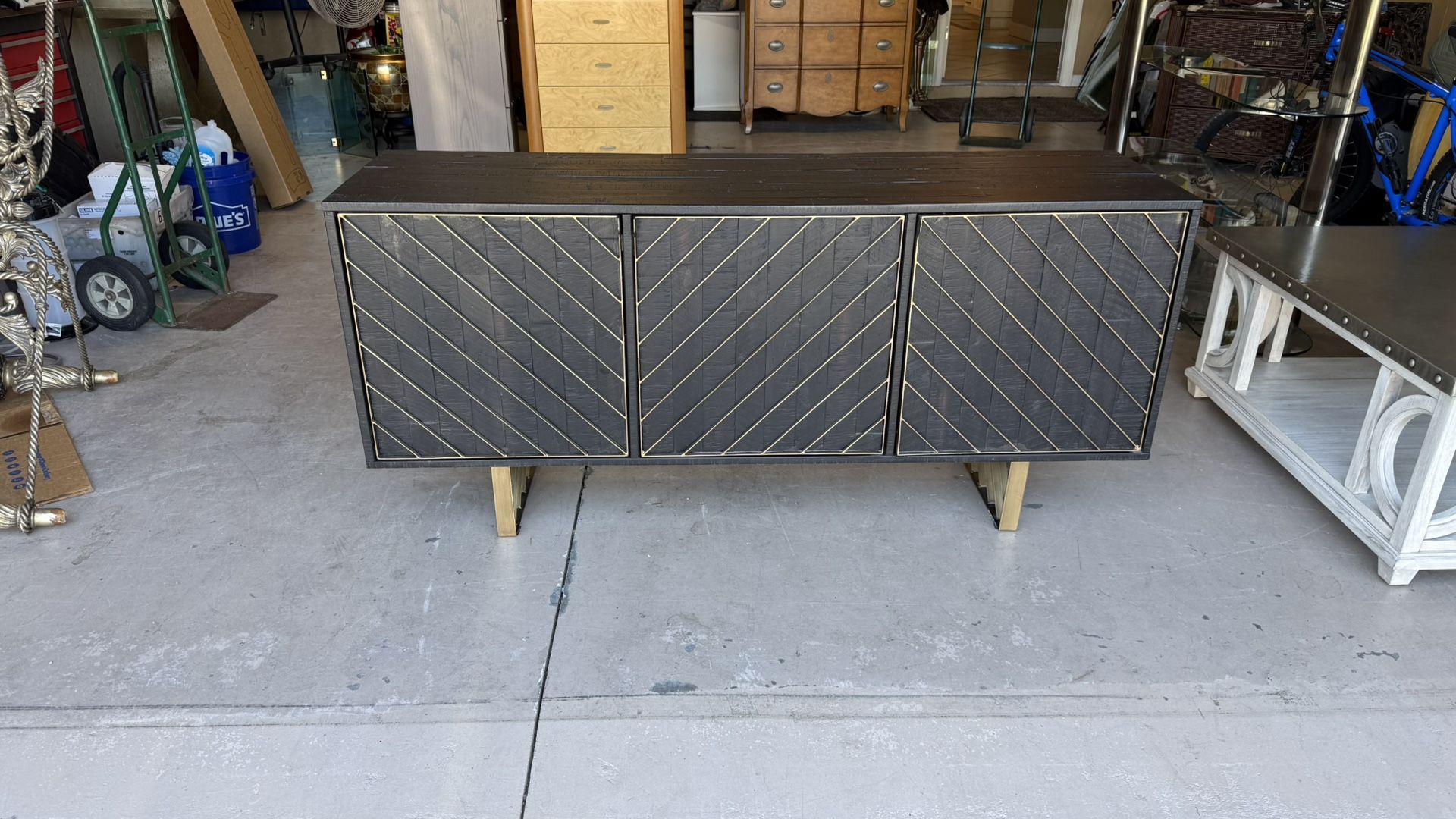 Monaco Black Silky Smooth Rectangular Sideboard console table