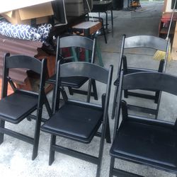 6 Wood Foldable Chairs
