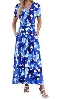 AUSELILY Maxi Dress Ankle Length Floral XL 16-18