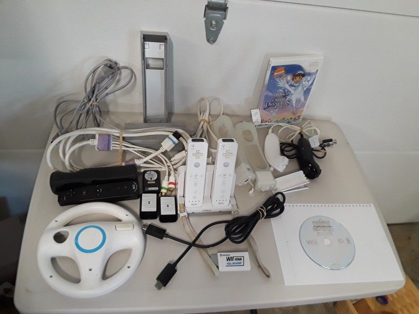 Pending Pickup 59$ OBO WII Ultra Sensor, Animal Crossing "City Folk", Controllers & Nunchuk, Wii Wheel, HDMI Adapter/Converter And Cable + More